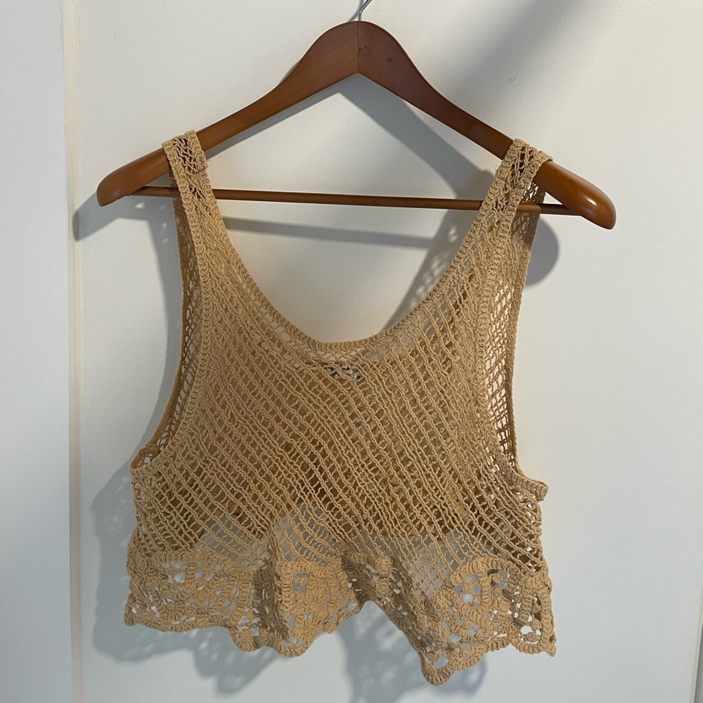Free people “crochet crop top”